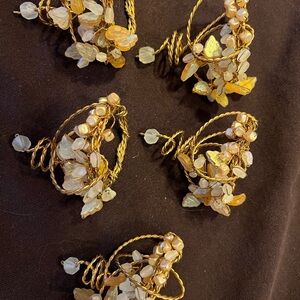 Kim Seybert Gold and Iridescent Napkin Rings